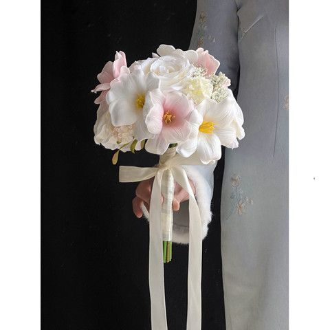 ins风仿真花郁金香花束成品高级一束浪漫领证手捧花装饰拍照道具|undefined