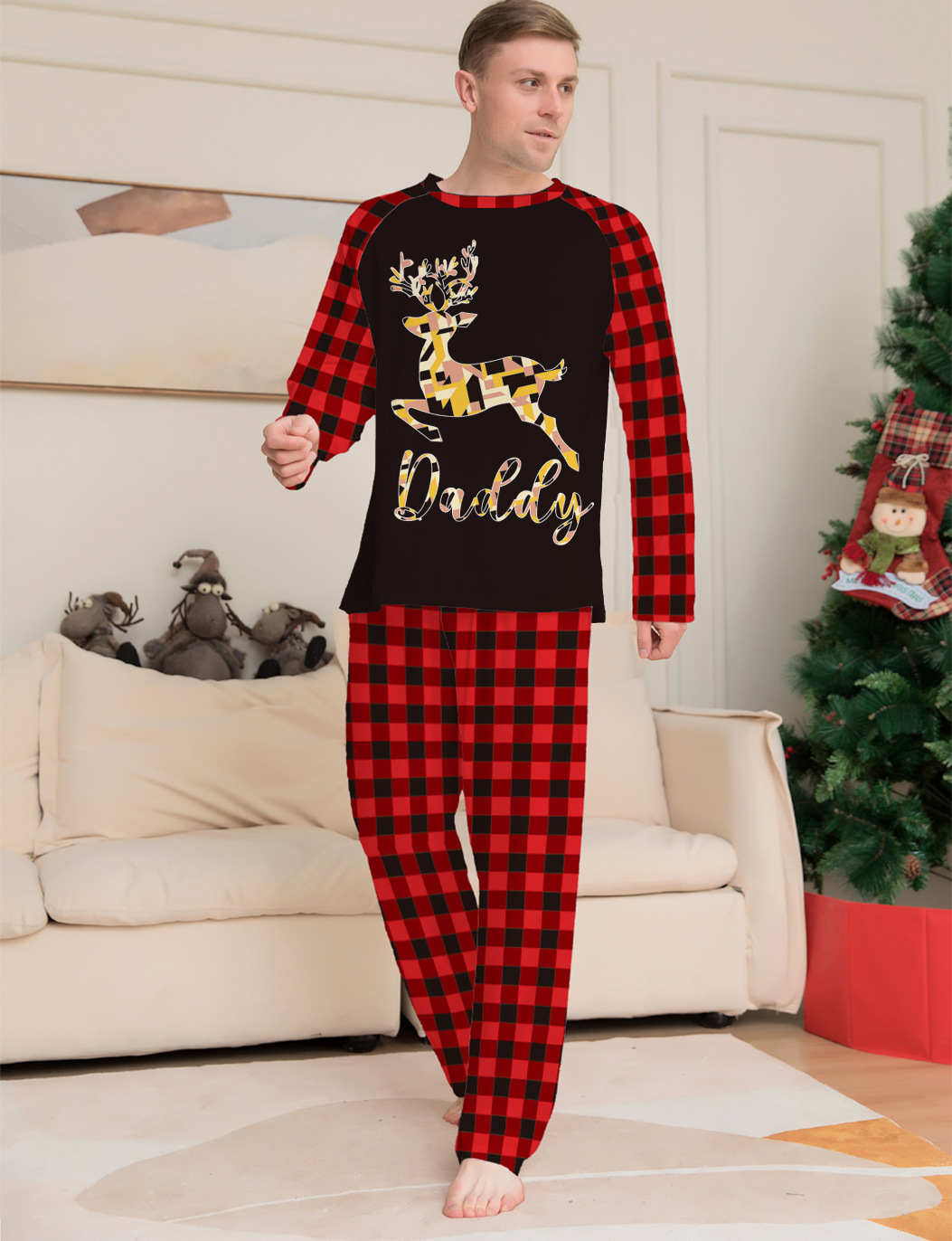 Fashion Letter Deer Cotton Blend Polyester Pants Sets Family Matching Outfits display picture 3