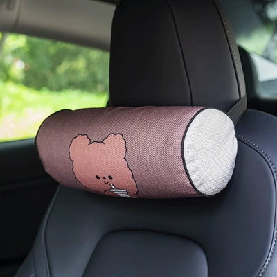 sports seat car — Headrest - brown-bear-cylindrical-headrest-single