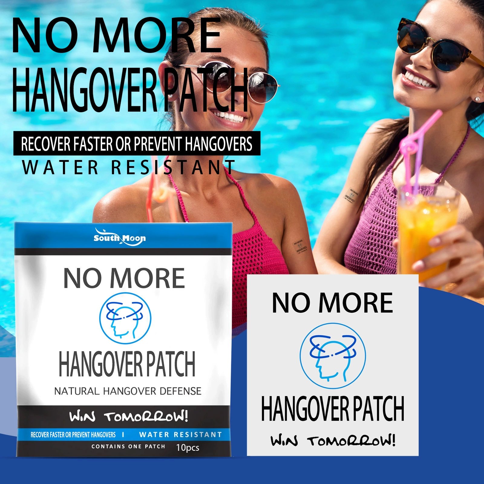 Южная Луна похмелье похмельные наклейки акупунктурные