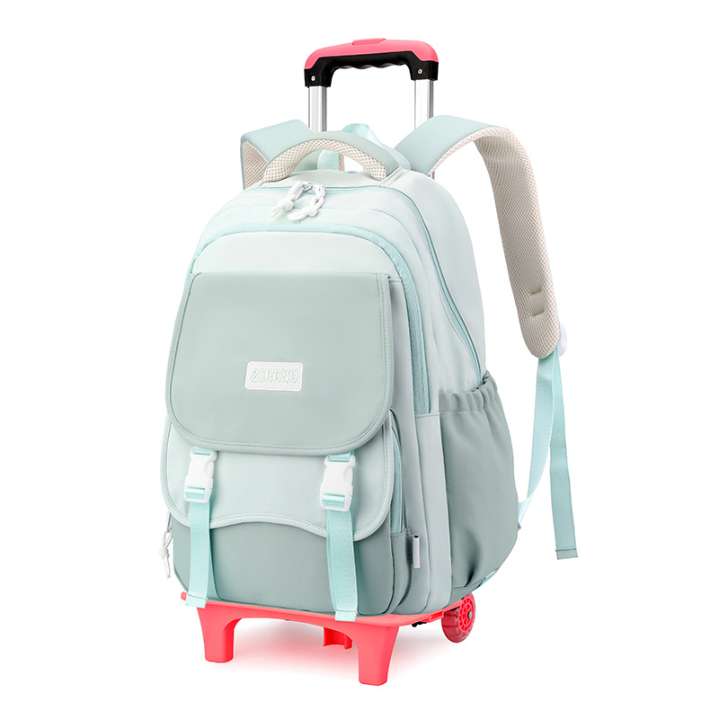 2024 nueva mochila de tirón para niños estudiantes de primaria de gran capacidad estudiantes de secundaria	Bolsa escolar Trolley