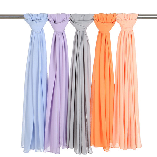 Refreshing and breathable pearl chiffon bubble scarf Malaysia's new breathable chiffon gauze scarf YW16