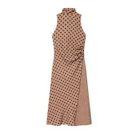 2025欧美风秋女装波点蝴蝶结迷笛连衣裙  1777图片色针织面料拼贴