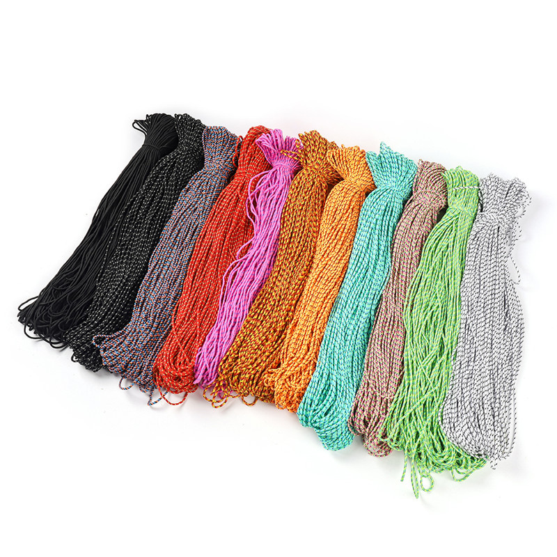 Manufacturer wholesale colorful outdoor rope 2mm rainbow thread core-spun rope colorful polyester braided 7-core parachute rope
