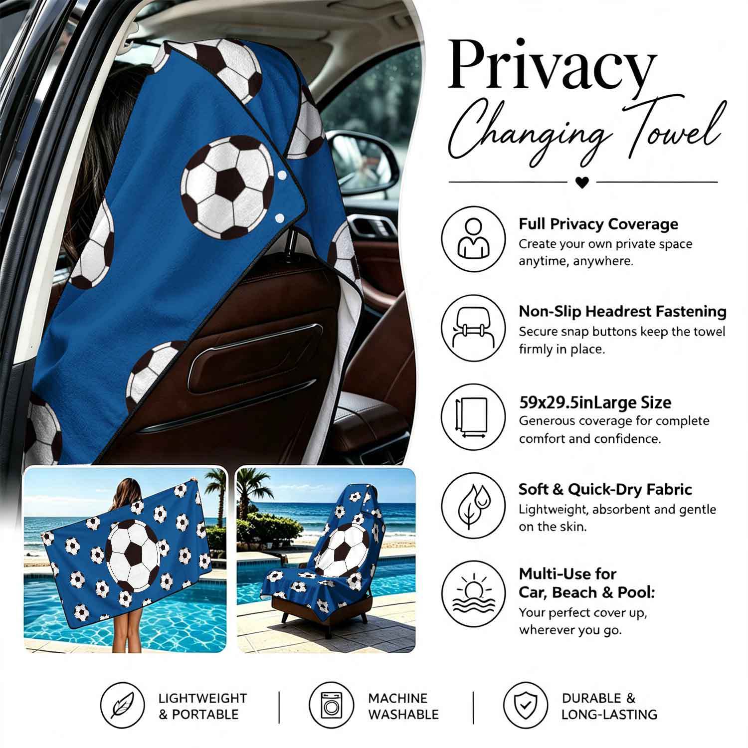 2-piece dual-use car seat cover, ultra-fine fiber, can be used as a beach towel, printed car protective seat cover 13