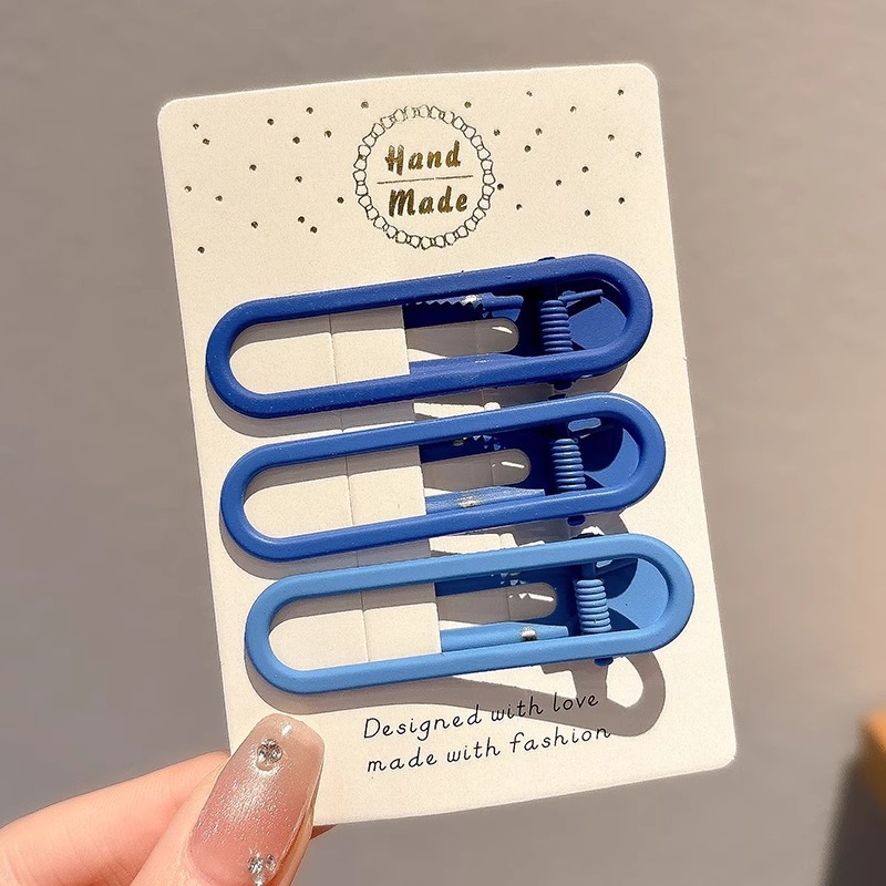 Klein clip de cabello azul para mujeres 2024 nueva tarjeta de cabello rojo en línea frente clip lateral clip clip de cabello roto clip de cabello tocado