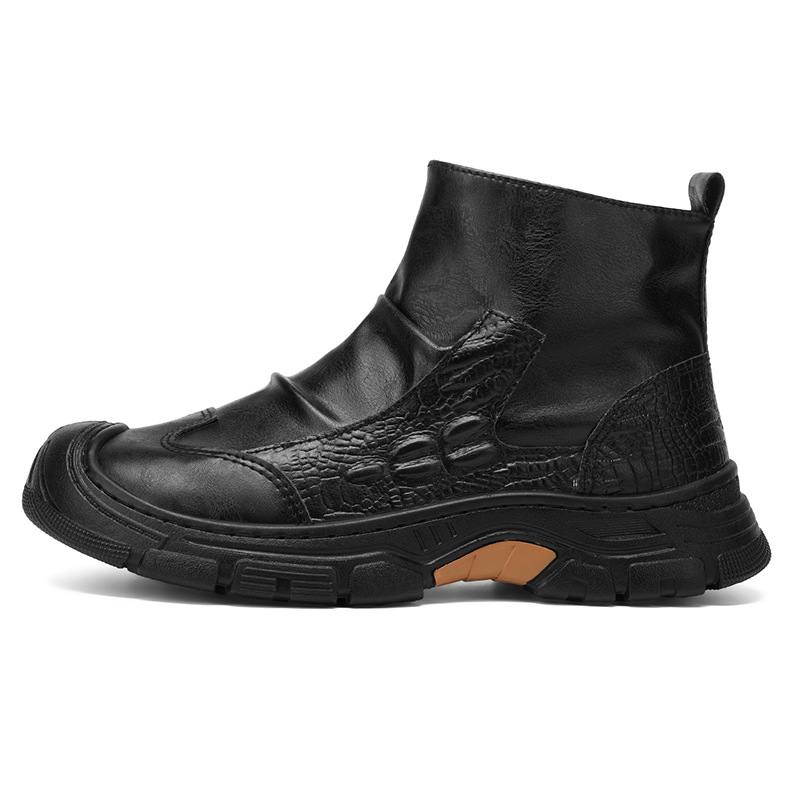 2026 zapatos de hombre otoño nuevos zapatos de moda de calle de estilo universal hombre casuales un pie negro botas de alta gama Martin