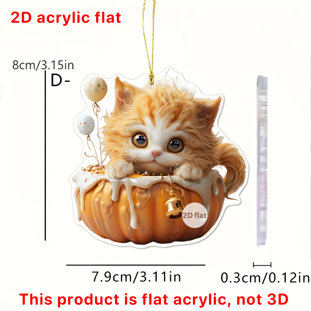 Halloween Púrpura Fairy y Chickpea Cat Keychain Colgante Decoración acrílica 2D Colgante Decoración del automóvil