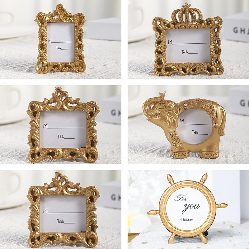 European-Style Ins Retro Gold Embossed Court-Style Lace Small Photo Frame Ornament Jewelry Display Tray Prop