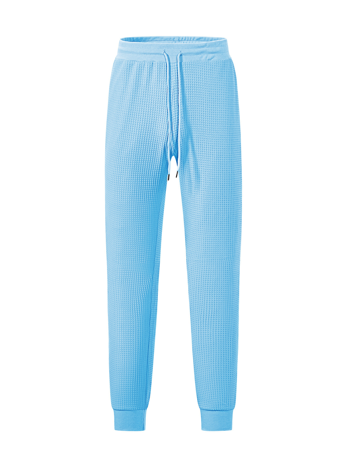 Europa y Estados Unidos ropa de hombre transfronteriza de verano deportivo relajado transpirable de color sólido waffle hombre correa pantalones casuales
