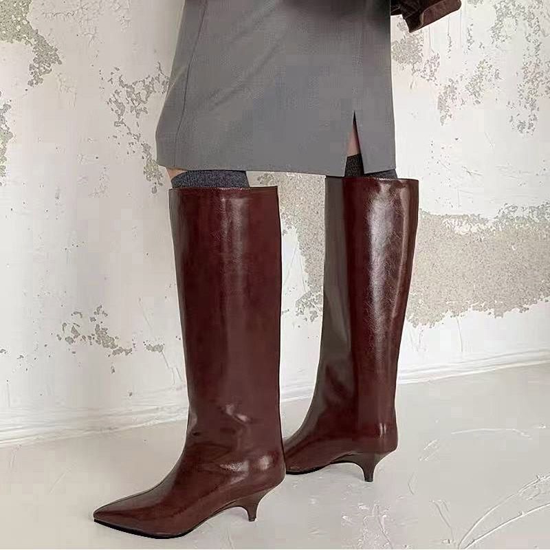 2025 Autumn and Winter New Trouser Boots Pointed Toe Small Heel Stiletto Boots Fashion Slim Boots High Boots Knee Boots 2025 Autumn and Winter New Trouser Boots Pointed Toe Small Heel Stiletto Boots Fashion Slim Boots High Boots Knee Boots