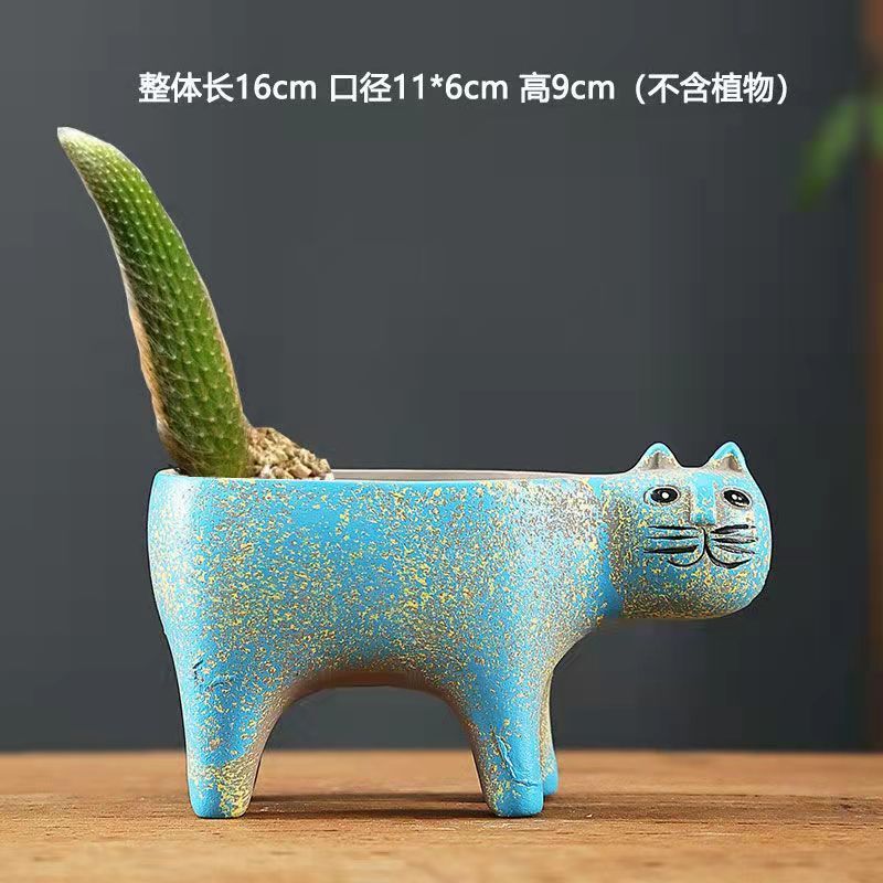 白羊可爱卡通小动物彩绘异形透气多肉花盆个性超萌摆件工艺品批发|undefined