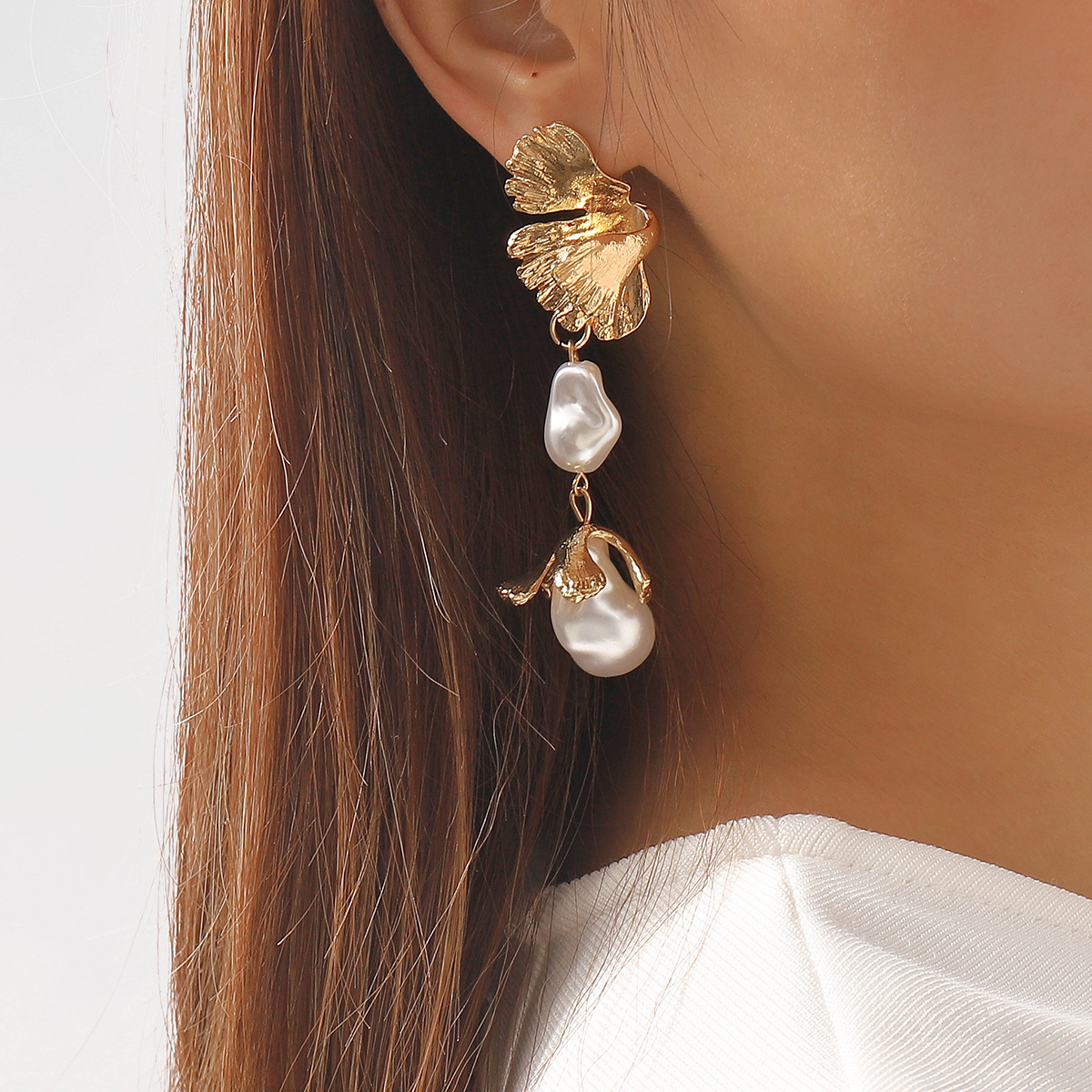 Shaped Pearl Earrings - Image 1