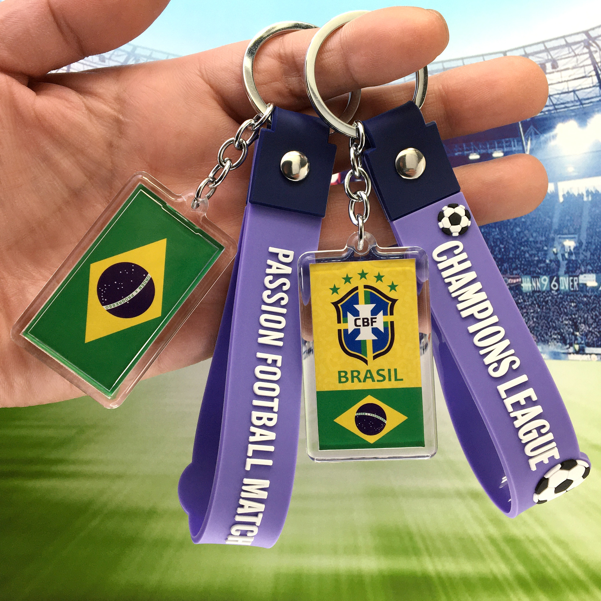 相框挂件巴西队队徽-柔蓝手带-3M