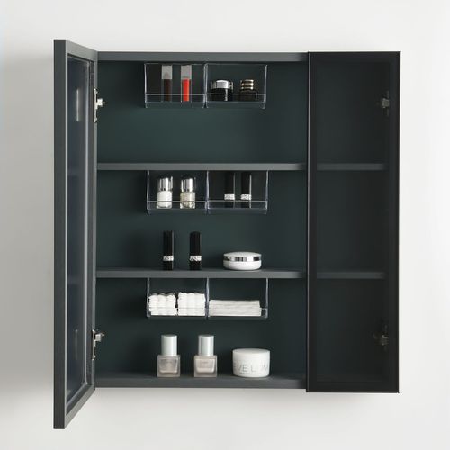 New Japanese-style mirror cabinet cosmetics makeup remover cotton sorting box wall-mounted mirror cabinet partition under the oblique storage box