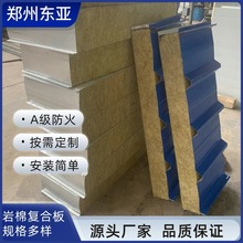 岩棉夹芯板彩钢复合板河南岩棉复合板临建房厂房彩钢板保温