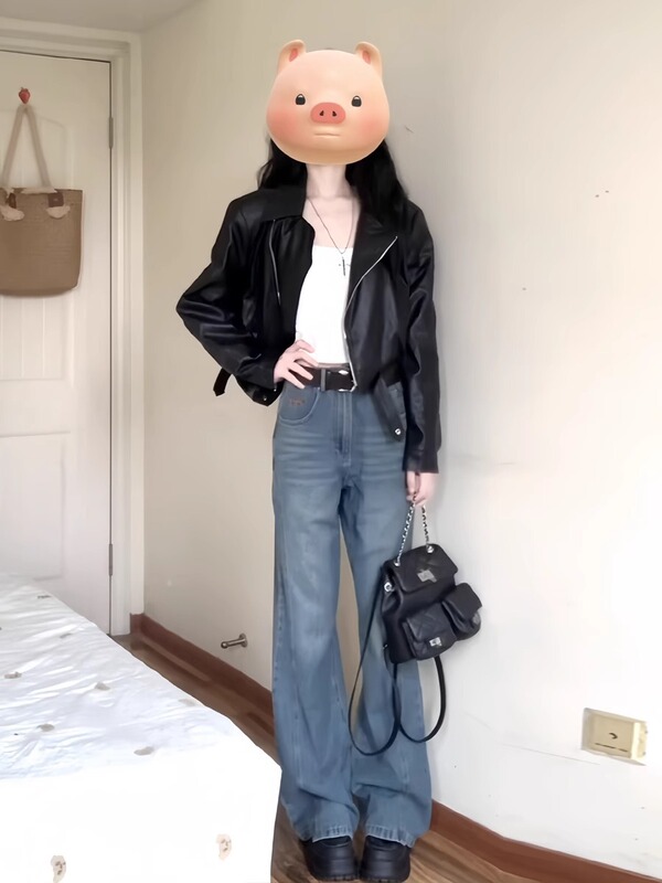 黑色皮衣外套女短款小个子2025春秋季复古机车服港风气质pu皮夹克|undefined