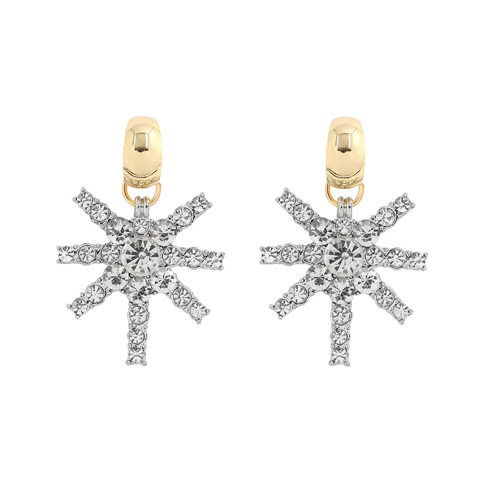 Exquisite Diamond Snowflake Earrings display picture 19