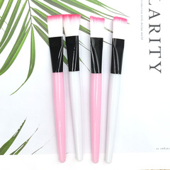 Single-use facial mask brush with soft bristles, face hydrating brush, pink and white long-handled brush, DIY mask tool brush
