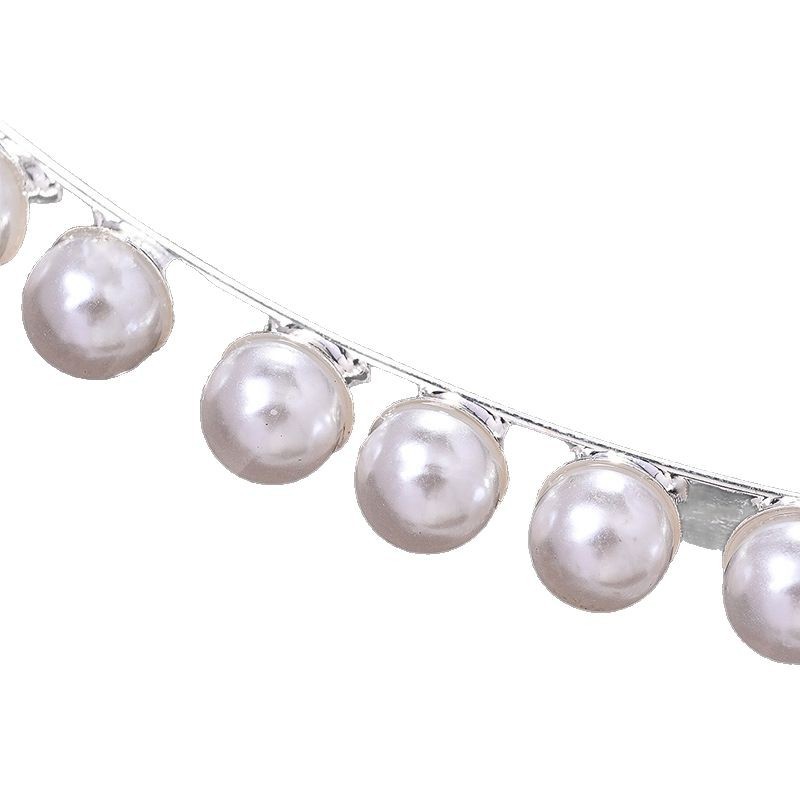 Europa y los Estados Unidos venden perlas en caliente, banda larga, cadena de cabello multicapa, accesorios de boda para mujeres, headwear