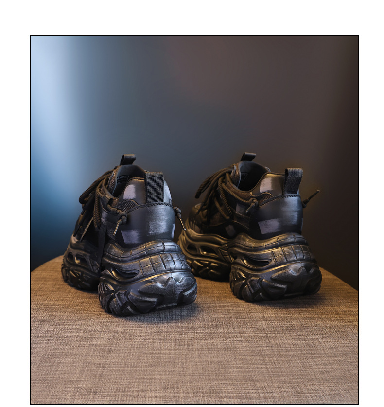 Giày sneaker nữ đế dày tăng chiều cao kiểu platform — màu đen chi tiết 20