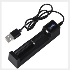 バッテリー充電器シングルスロット18650充電器usb3.7 vシングル充電器16340 14500 26650 18500