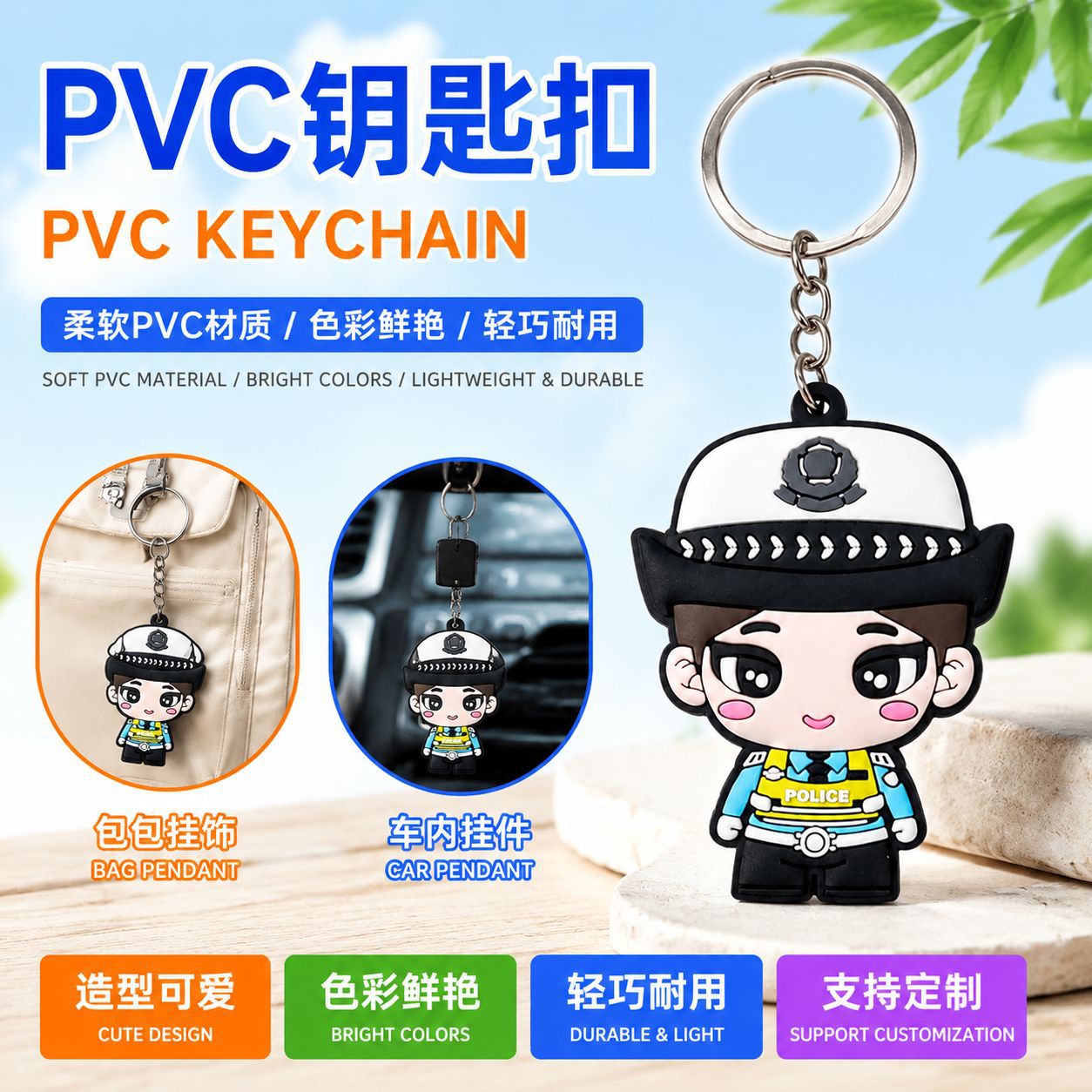 跨境屁股软胶卡通PVC钥匙扣挂件汽车包包礼品钥匙圈