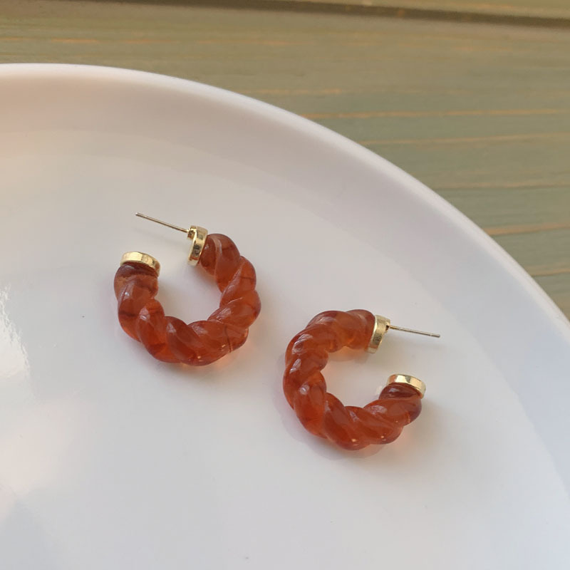 Title 13, Orecchini a forma di C con design vintage a spi...