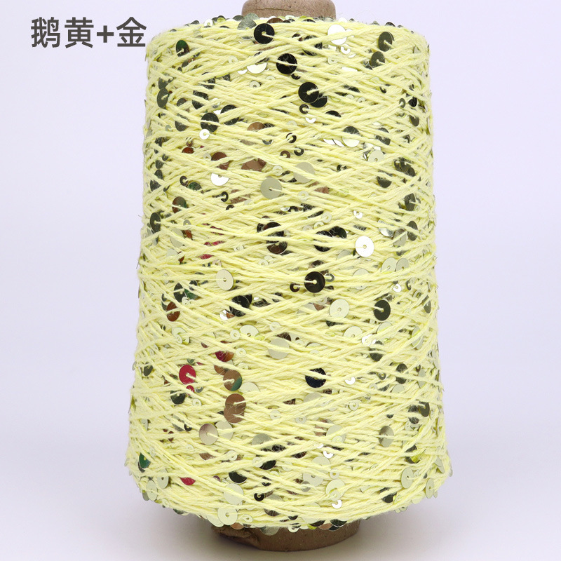 Silk Yue / mano DIY hilo de algodón multicolor brillante 3mm + 6mm sequilla 250 gramos de hilo de aguja de ganchillo
