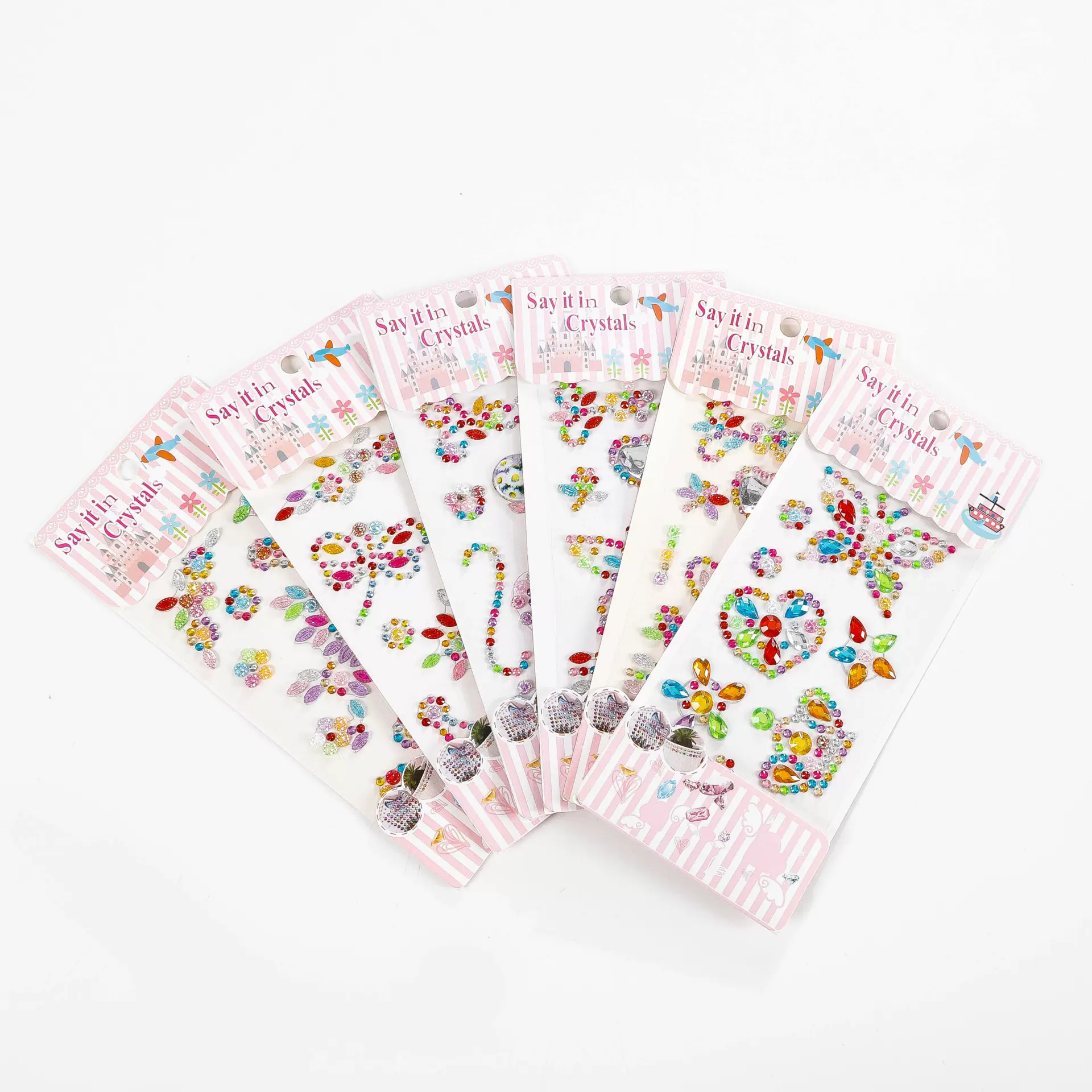 贴纸宝石儿童钻石贴画玩具公主卡通小粘贴画3d立体女孩水晶贴贴纸