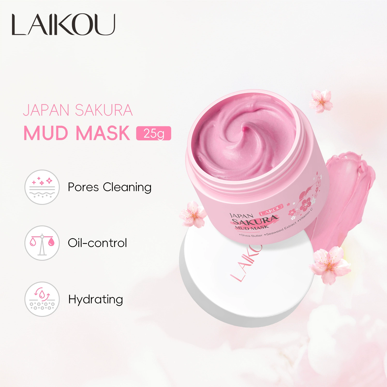 Очищающая иловая маска LAIKOU 25 г, увлажнение и очищение пор