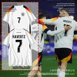 2025新款足球服球迷服德国国家男子足球队队服3D印花速干透气短袖