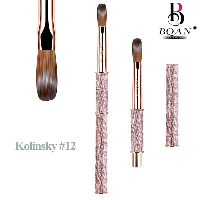 跨境新品金属杆美甲水晶笔美甲貂毛笔雕花笔水晶粉水晶液美甲工具