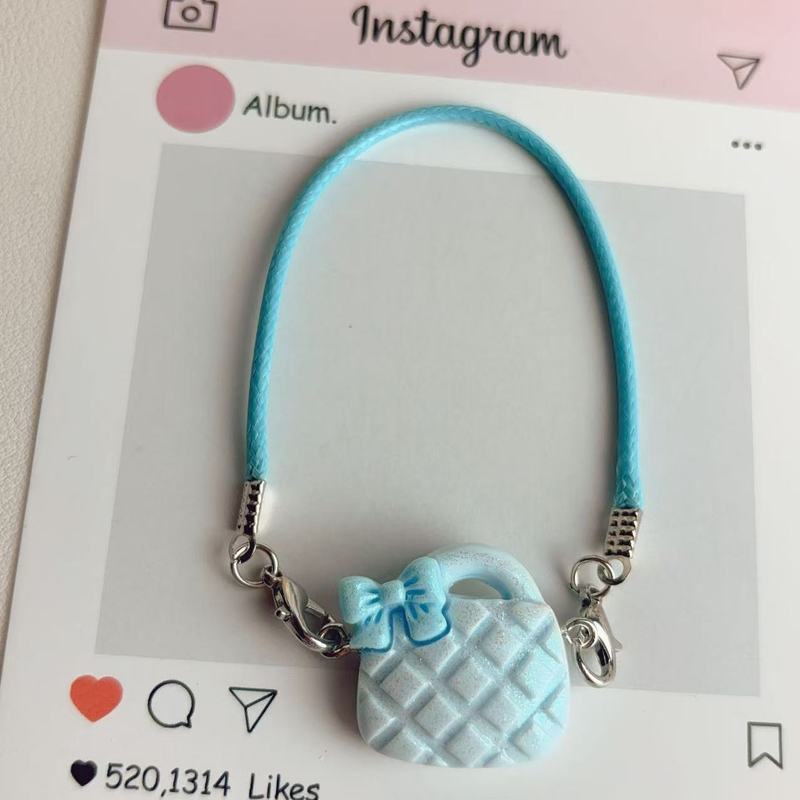 ドールハウス ミニペンダント 真珠光沢のある細かいキラキラリボンバッグ ホルターネックアクセサリー 人形ペンダント|undefined