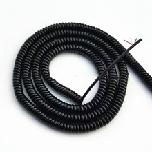 3芯 PU PVC弹簧线 三芯拉直15米旋螺线 定制多芯加粗加长旋螺线
