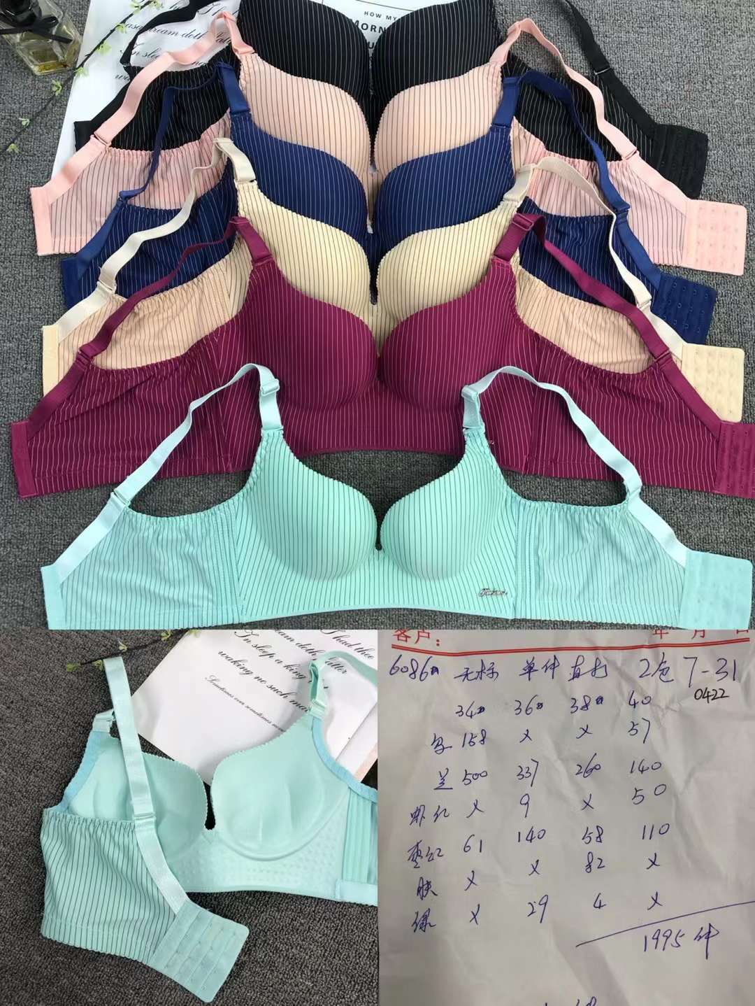 Nuevo Sudeste Asiático brillante ropa interior sin costuras medio grueso de alta calidad se reunieron multi-color multi-tamaño sujetador inalámbrico al por mayor