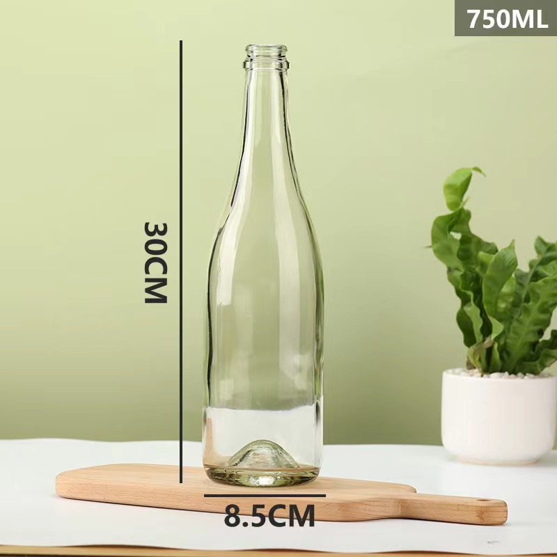 跨境现货750ml洋酒玻璃瓶空酒瓶红酒瓶葡萄酒瓶棕色大肚香槟瓶|undefined