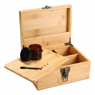 Customized Wooden Bamboo Grinder Multi-Grids Smoking Accessories Bamboo Wood Storage Box