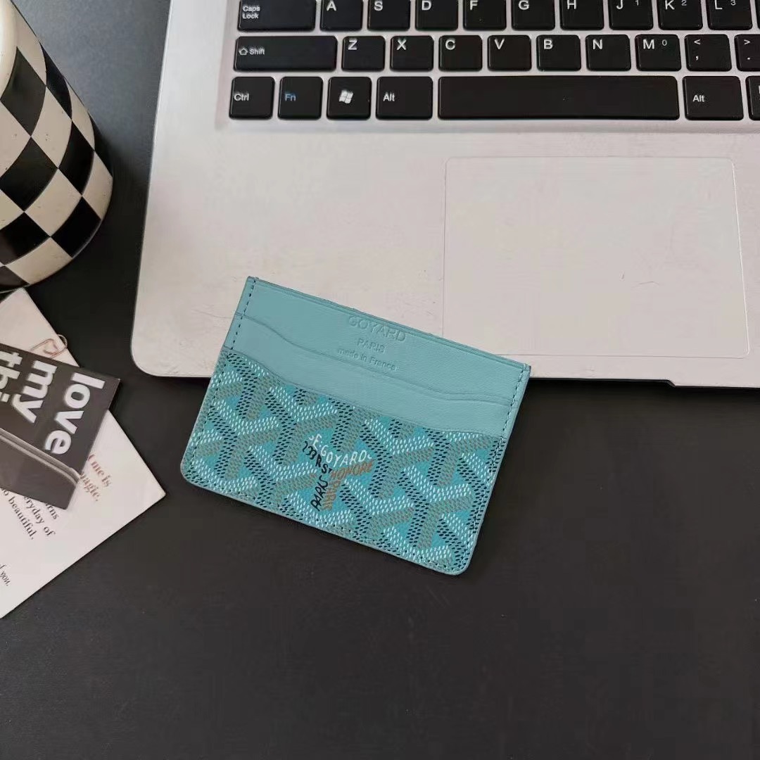Goyard Insert Victoire Card Wallet Goyardine Sky Blue