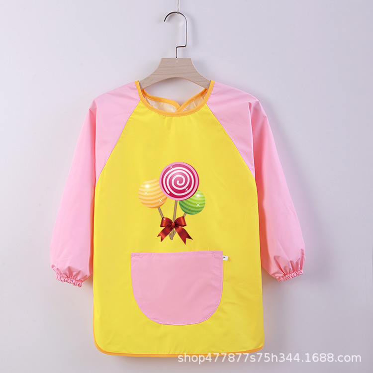 Abrigo DE LOS NIÑOS impermeable arte kindergarten pintura ropa publicidad inversa ropa impresa logo manga larga delantal vestido inverso