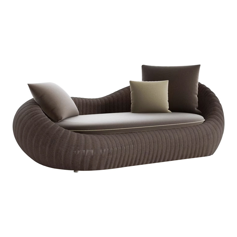 Sofá al aire libre tela de caña patio villa ocio silla de caña hotel terraza residencial impermeable solar tela de caña muebles