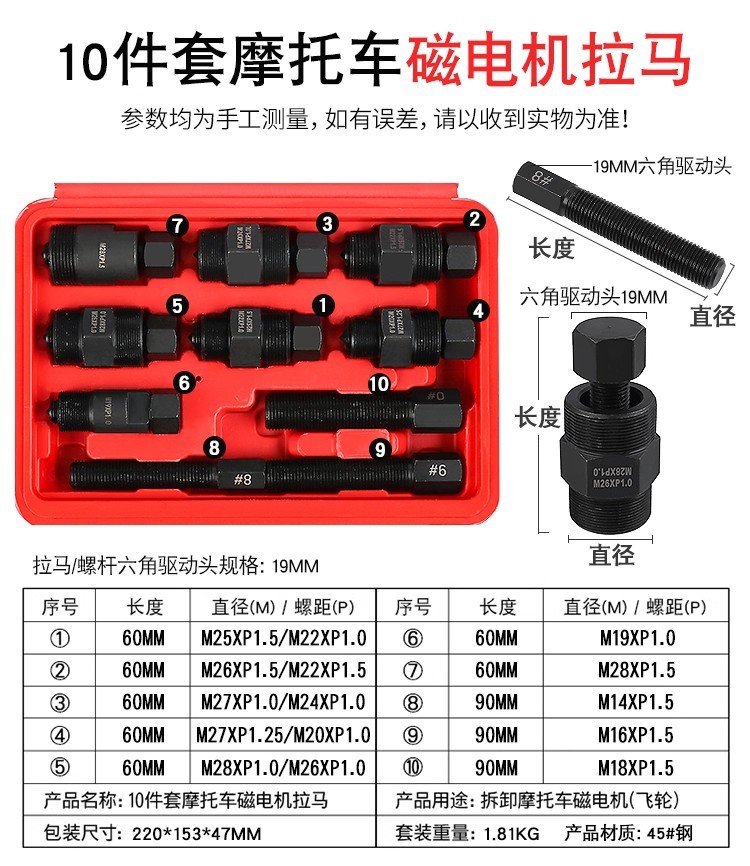 Motorcycle Magneto Puller Removal Combination Engine Flywheel Separation Puller Extractor Motorcycle Repair Tool
