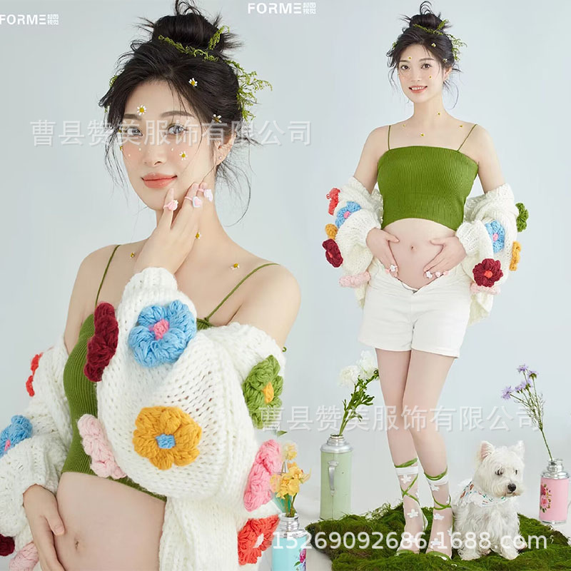 Pregnant Women Photo Clothing New Photo Studio Japanese Mothers-to-be Photo Fresh Fashion Knitted Art Pregnant Women Photo Clothes Pregnant Women Photo Clothing New Photo Studio Japanese Mothers-to-be Photo Fresh Fashion Knitted Art Pregnant Women Photo Clothes