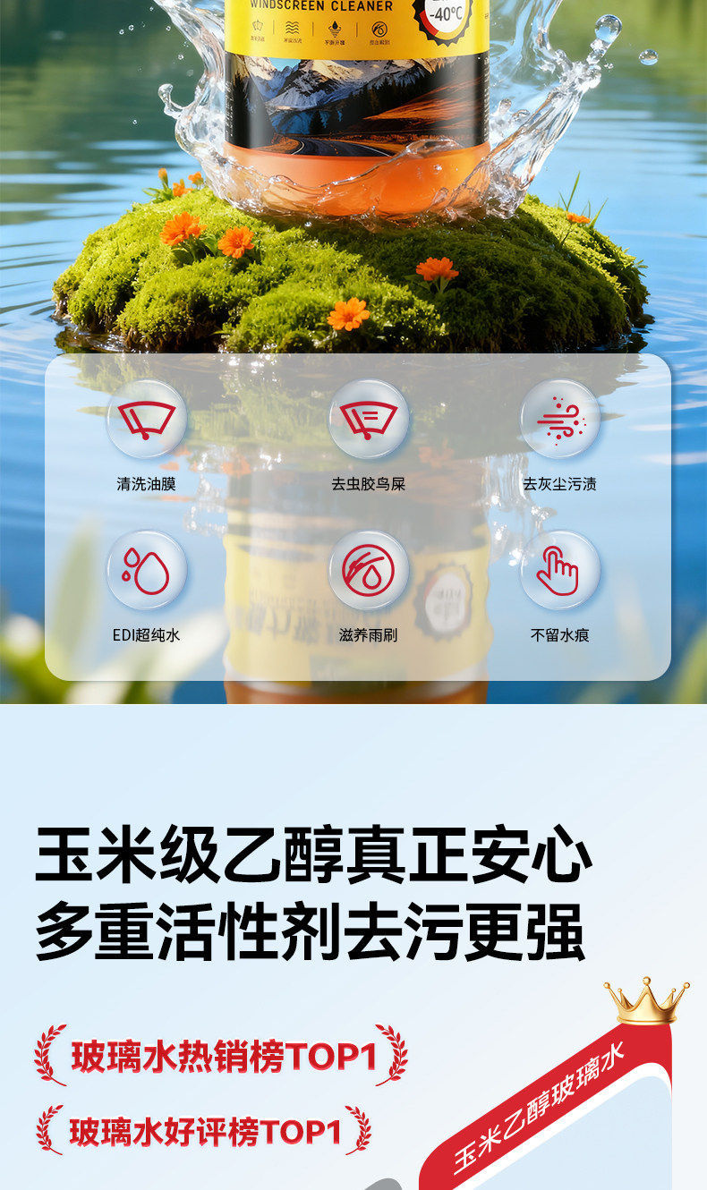 Deli Powerful Glass Cleaner for Cars, Anti-Freeze and Oil Film Remover, Resistant to -40 Degrees ℃ All-Season Wiper Fluid Manufacturer Wholesale