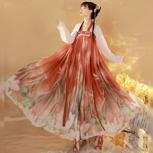 Chinese Hanfu fairy dress for women female gradient color full chest Underskirt chinese traditional folk fairy costumes girl student film cosplay Hanfu