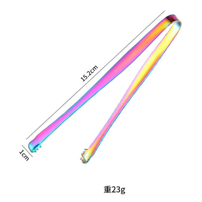 Clip de hielo de acero inoxidable transfronterizo 201 Clip de bloque de hielo antideslizante de red engrosado Clip de café de frutas Clip de azúcar Clip de comida con dientes