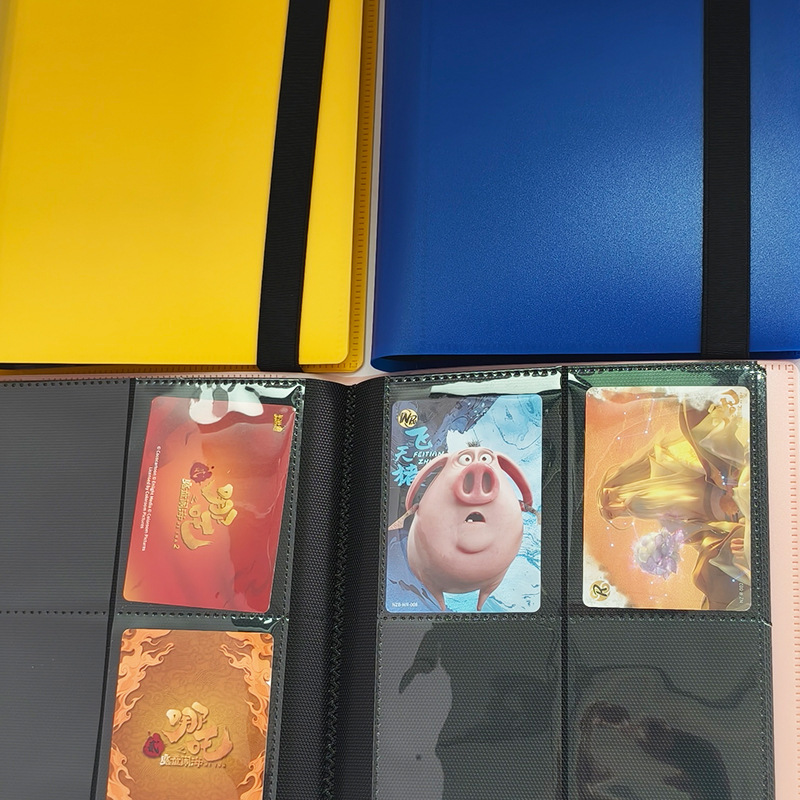 A5ゲームカードコレクションアルバム 160枚収納 ブラックリボン付き アニメ名刺卸売 4マス大容量カードアルバム|undefined