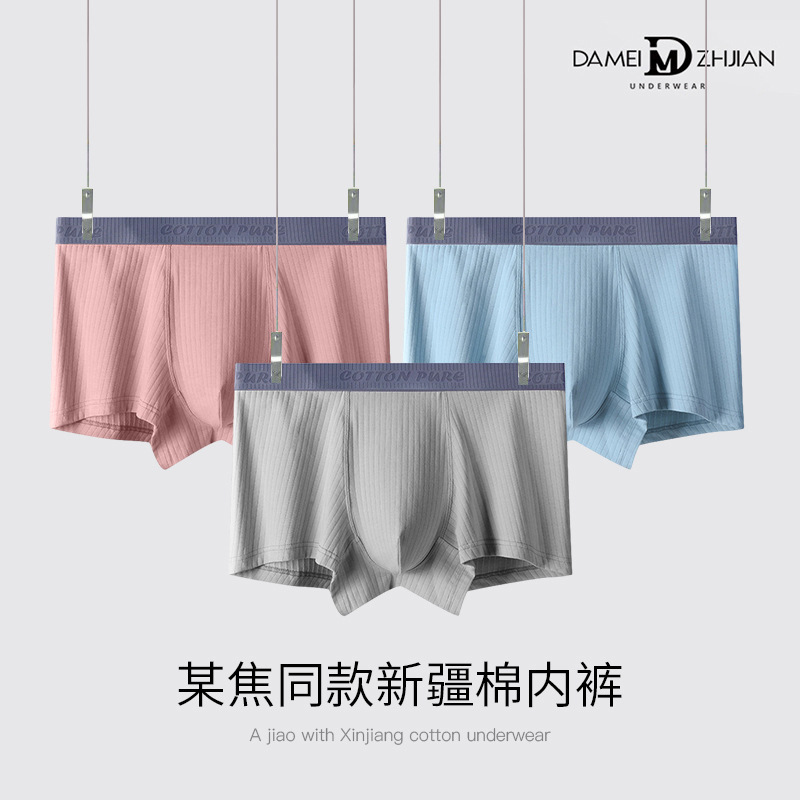 Ropa interior Pantalones cortos de entrepierna de algodón de Xinjiang para hombres Pantalones bóxer de primavera y verano antibacterianos para hombres