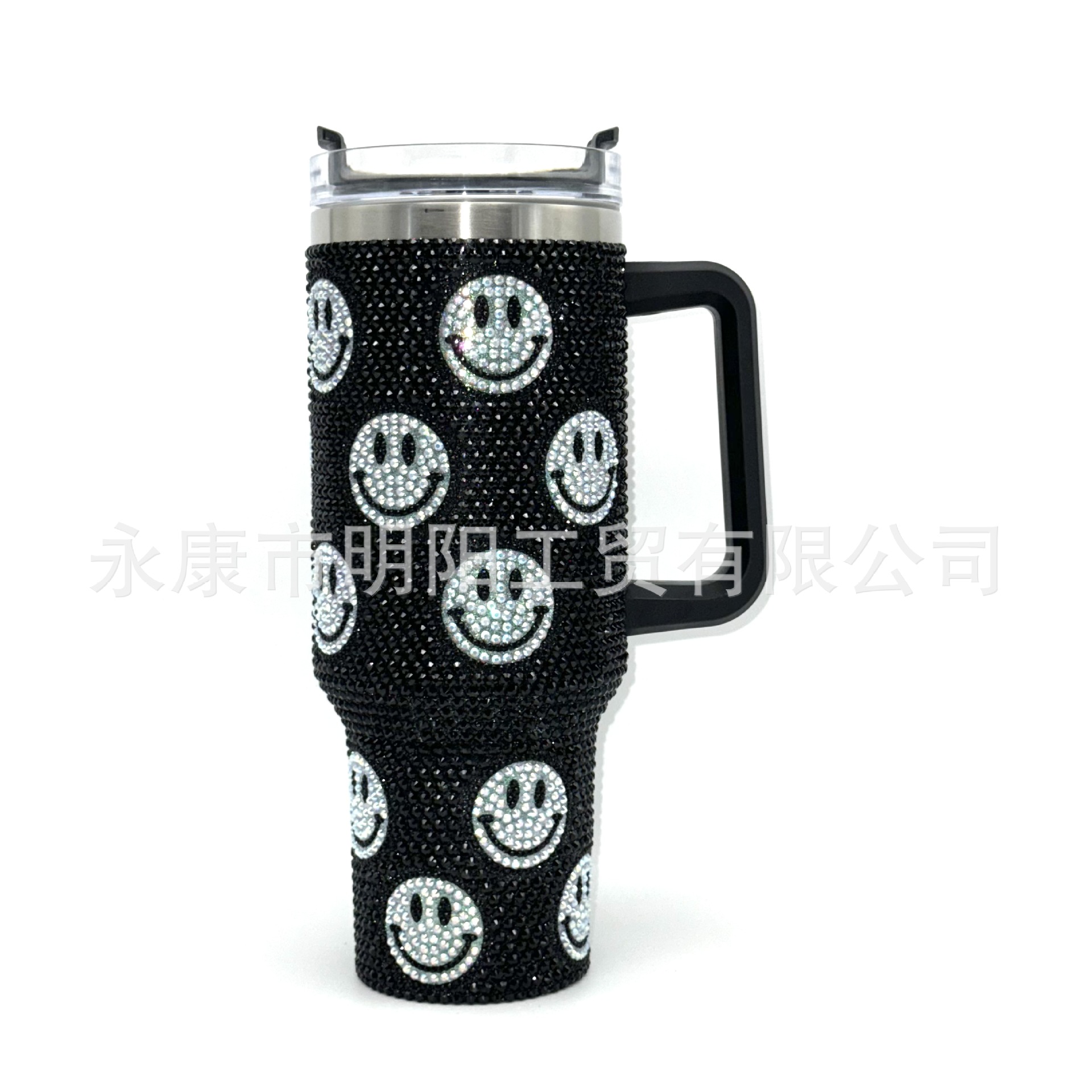 Taladro pegado nuevo mango transfronterizo de 40oz taza de coche con mango taza de hielo de gran capacidad taza de paja de vacío agua de coche