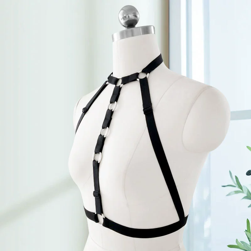 Gothic opens the thoracic bra and elastic body wire tract hanging socks, metal buckle underwear wearing a suspender chest